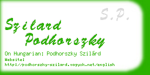 szilard podhorszky business card